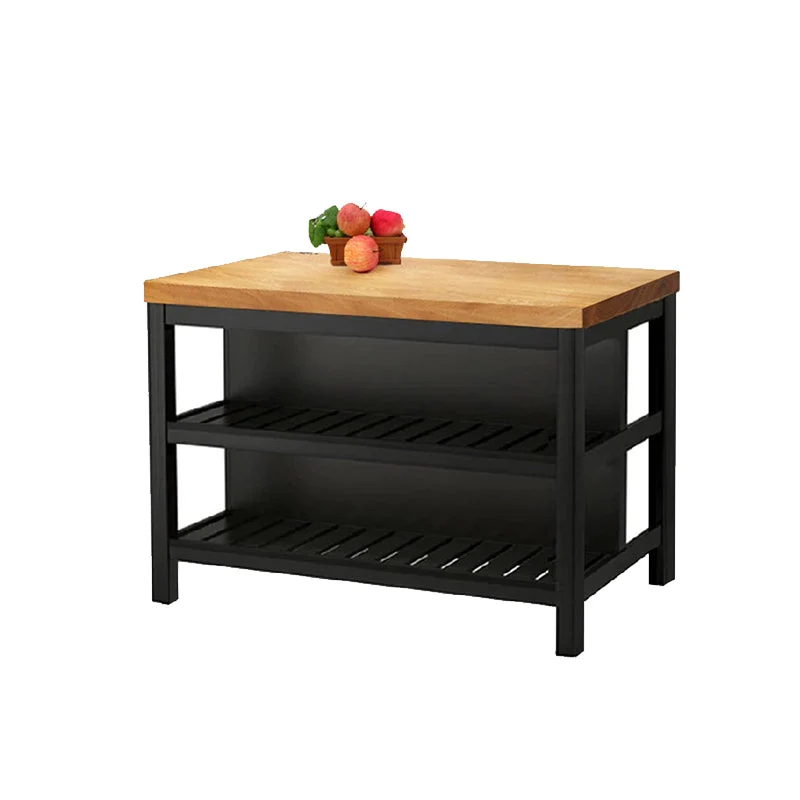 Rectangular Solid Wood Kitchen Island Table Koolzwart Metal Frame 31l