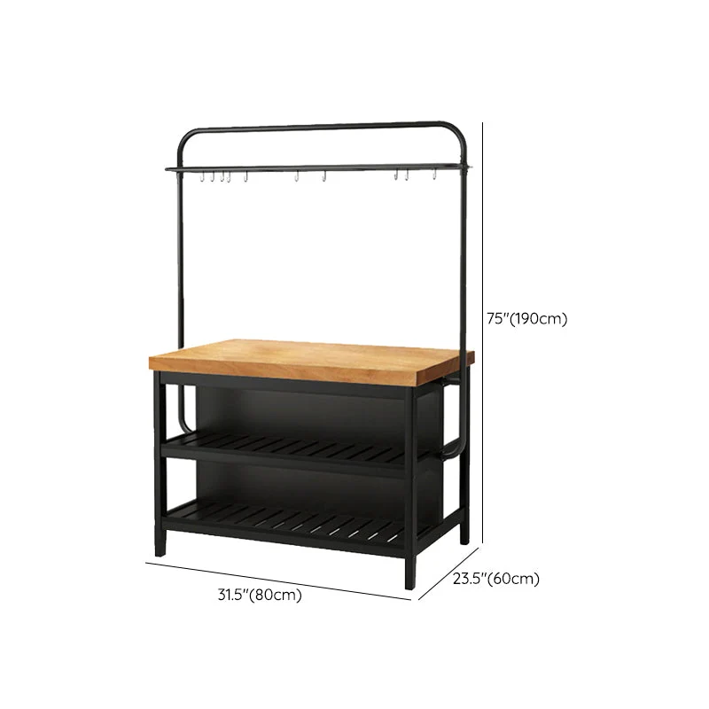 Rectangular Solid Wood Kitchen Island Table Koolzwart Metal Frame 31l