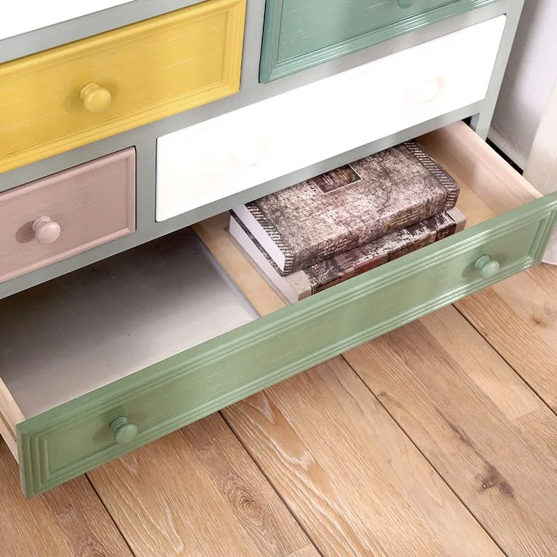 Retro Style Massief hout Storage Chest Dresser Bedroom Storage Chest Drawers 34l