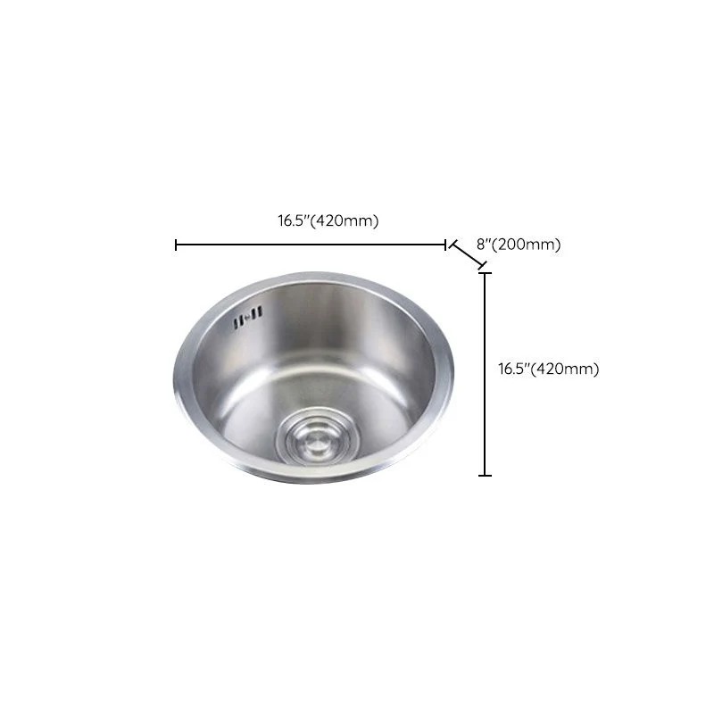 Round Stainless Staal Kitchen Sink Drain Assembly Drop- Sink 11l