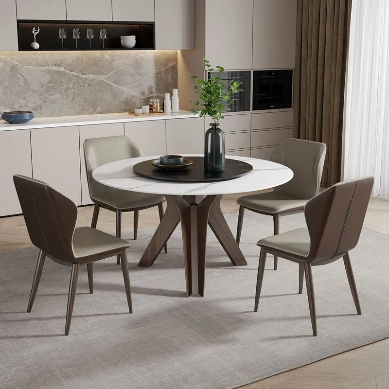 Round Stone Furniture Luxe Style Tripod Base Dining Room Collection Turntable 47