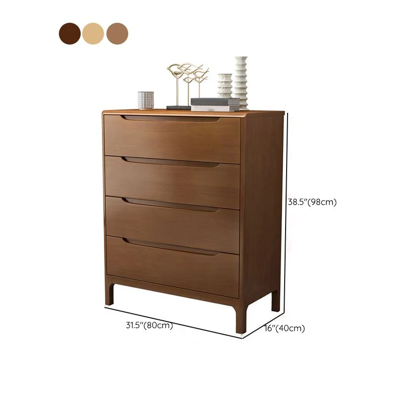 Rubberen Wood Contemporary Chest Bedroom Storage Chest Drawers Natural