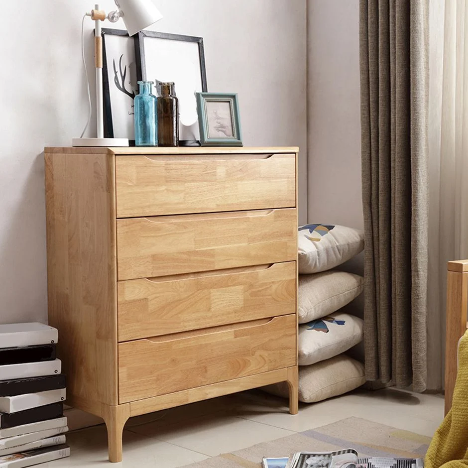Rubberen Wood Storage Chest Dresser Modern Storage Chest Drawers Natural