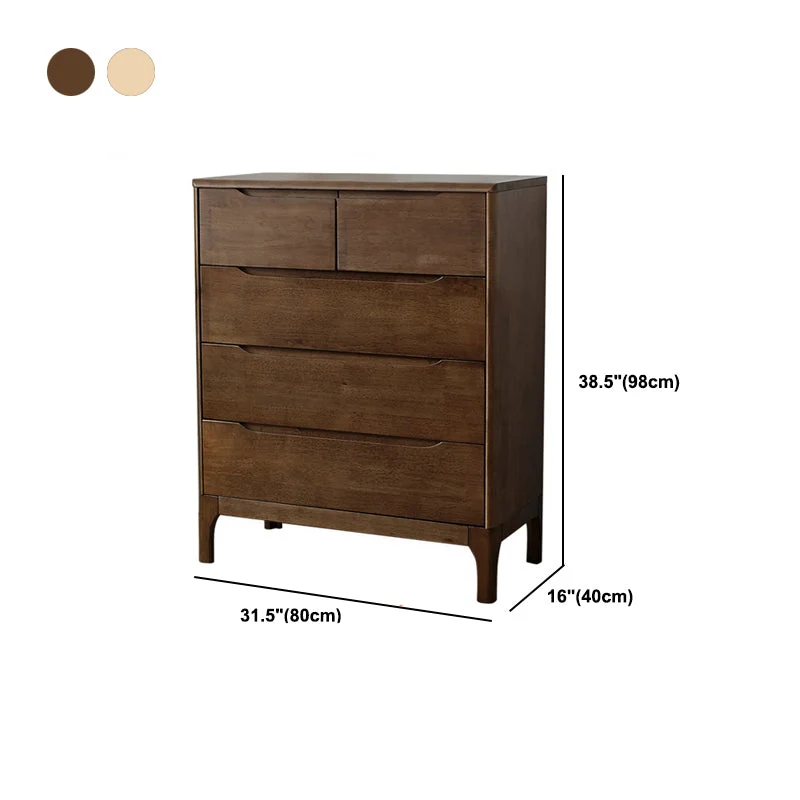 Rubberen Wood Storage Chest Dresser Modern Storage Chest Drawers Natural