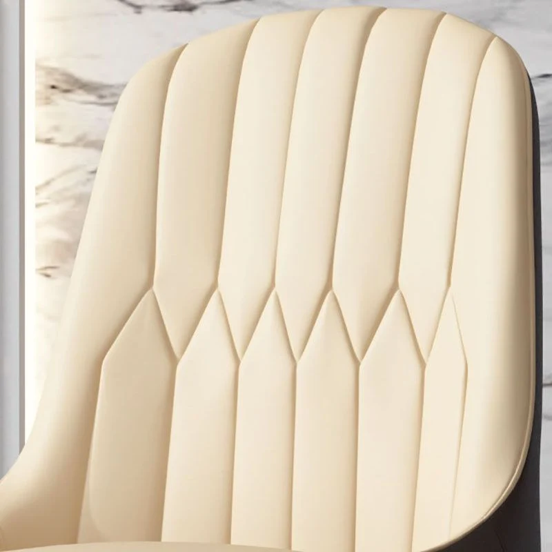 Scandinavian Style Solid Back Arm Chairs Leather Dining Chairs Houten Legs Orange