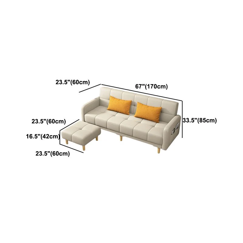 Scandinavian Tight Back Square Arm Sofa/Sectional Storage and Omvormbaar 67l