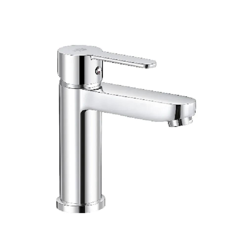 Single-lever basin mixer Iago series pop-up waste and included drain - Verchroomd