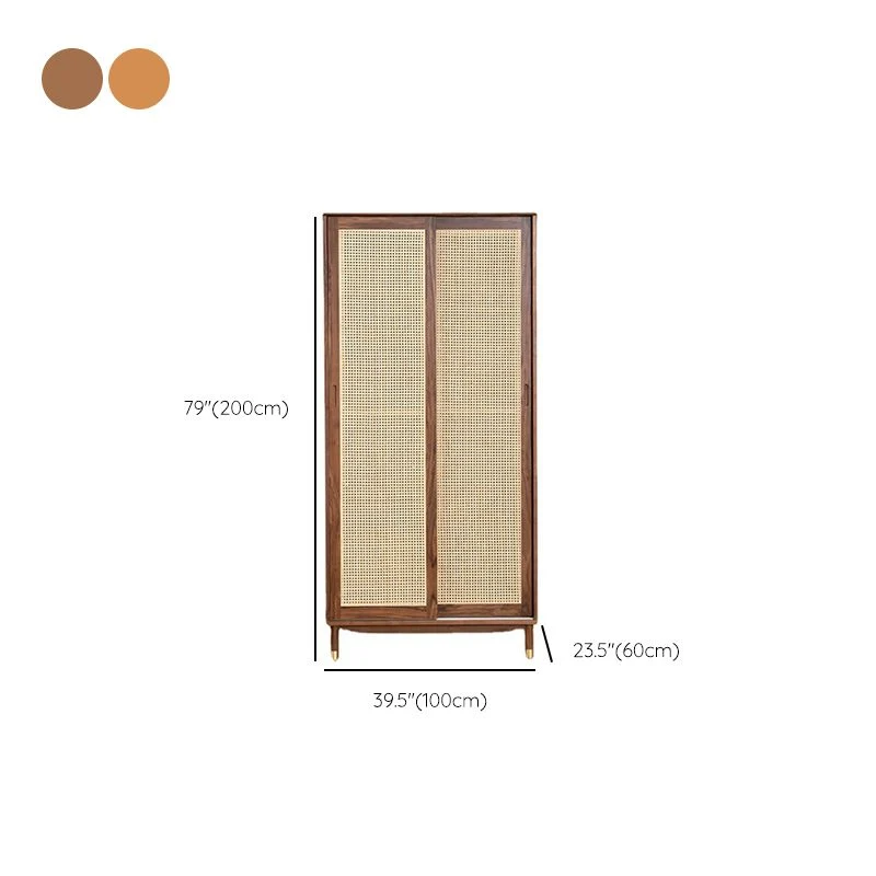 Sliding Stevig Wood Wardrobe Closet Legs Modern Wardrobe Cabinet Walnut