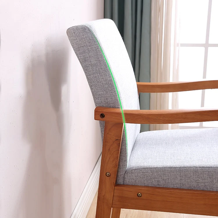 Één Solid Back Dining Armchair Upholstered Arm Chairs Wood Legs Dark