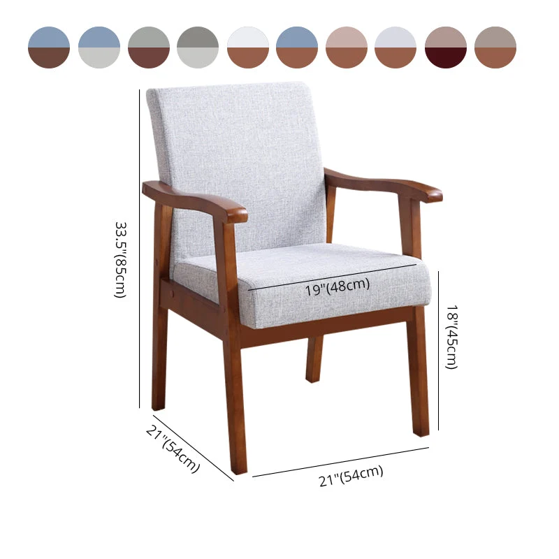 Één Solid Back Dining Armchair Upholstered Arm Chairs Wood Legs Dark