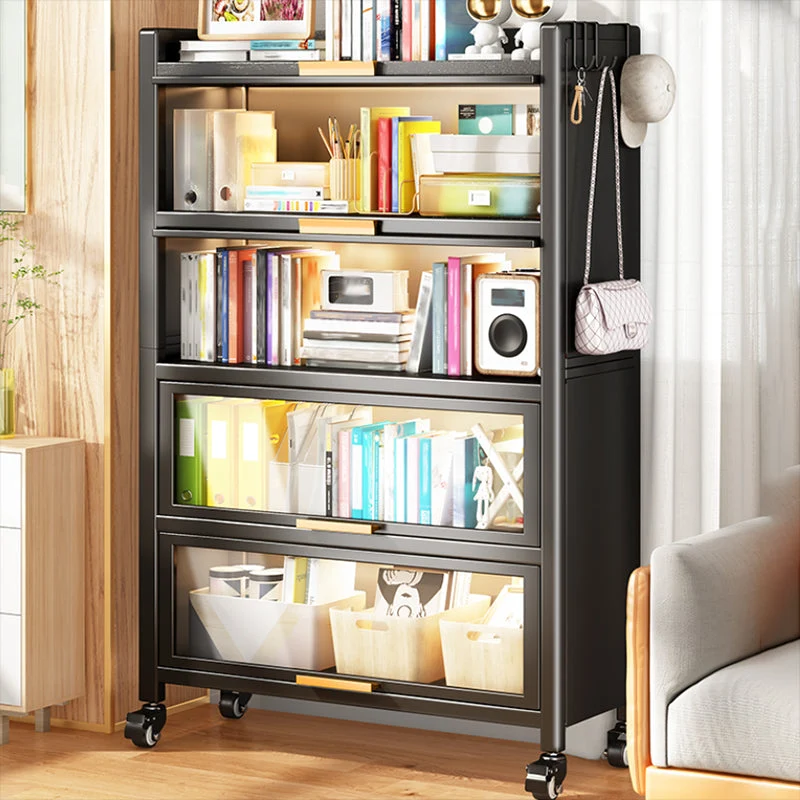 Standard Metalen Bookshelf Glam Closed Back Bookcase Cabinets 24