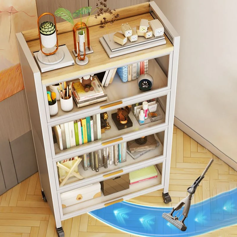Standard Metalen Bookshelf Glam Closed Back Bookcase Cabinets 24