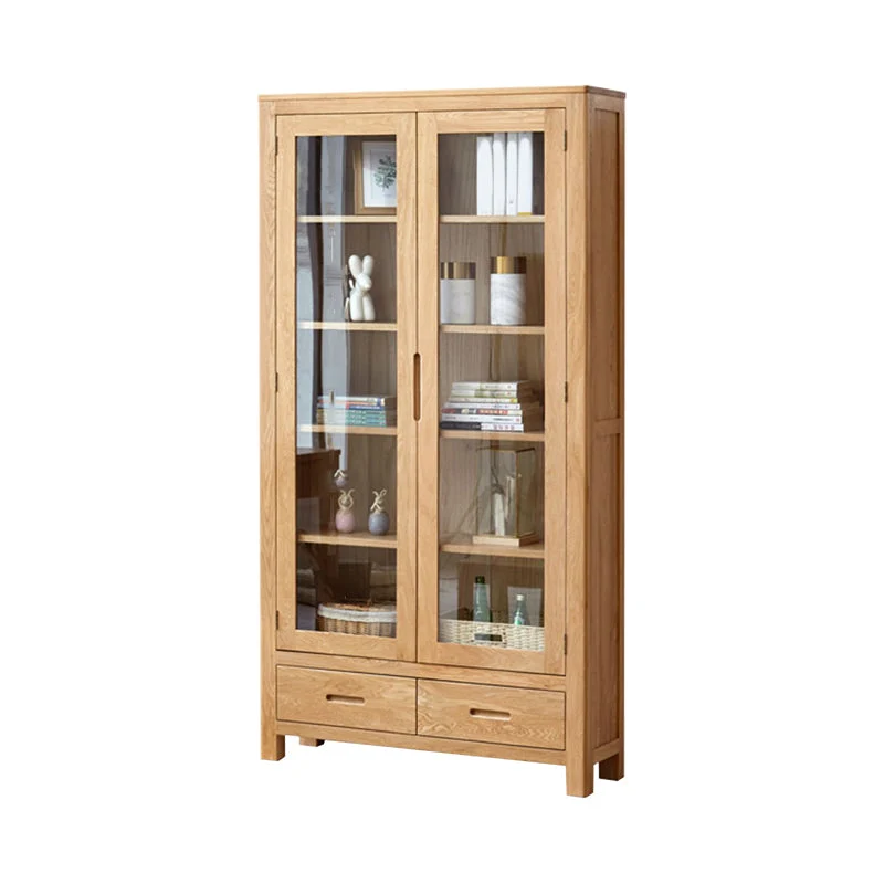 Stevig Wood Display Cabinet Modern Style Glass Door Adjustable Shelf 22l