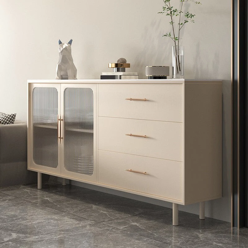 Stone Credenza Contemporary Style Server Drawers and Cabinets 39l