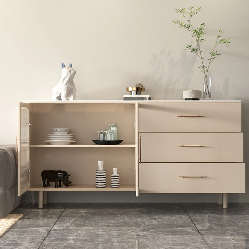 Stone Credenza Contemporary Style Server Drawers and Cabinets 39l
