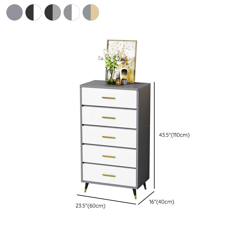 Stone Glam Storage Chest Bedroom Vertical Chest Drawers Black