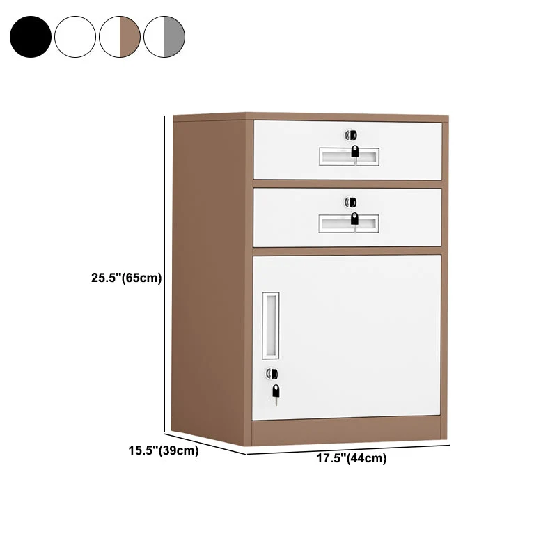 Strak Cabinet Metal Locking Drawers and Storage File Cabinet White