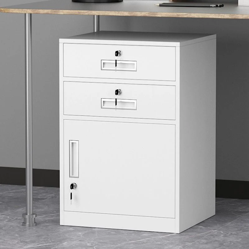 Strak Cabinet Metal Locking Drawers and Storage File Cabinet White