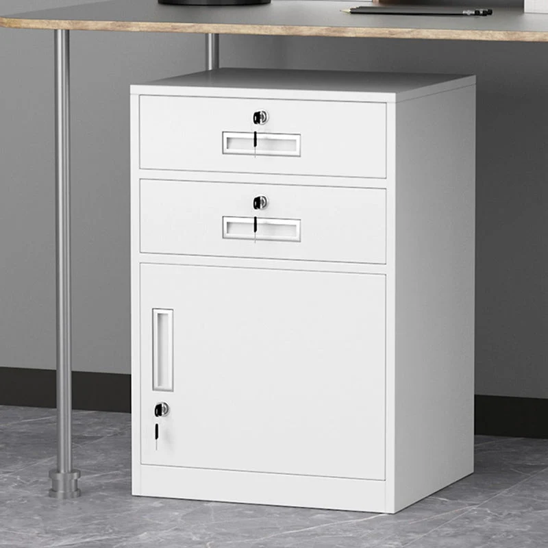 Strak Cabinet Metal Locking Drawers and Storage File Cabinet White