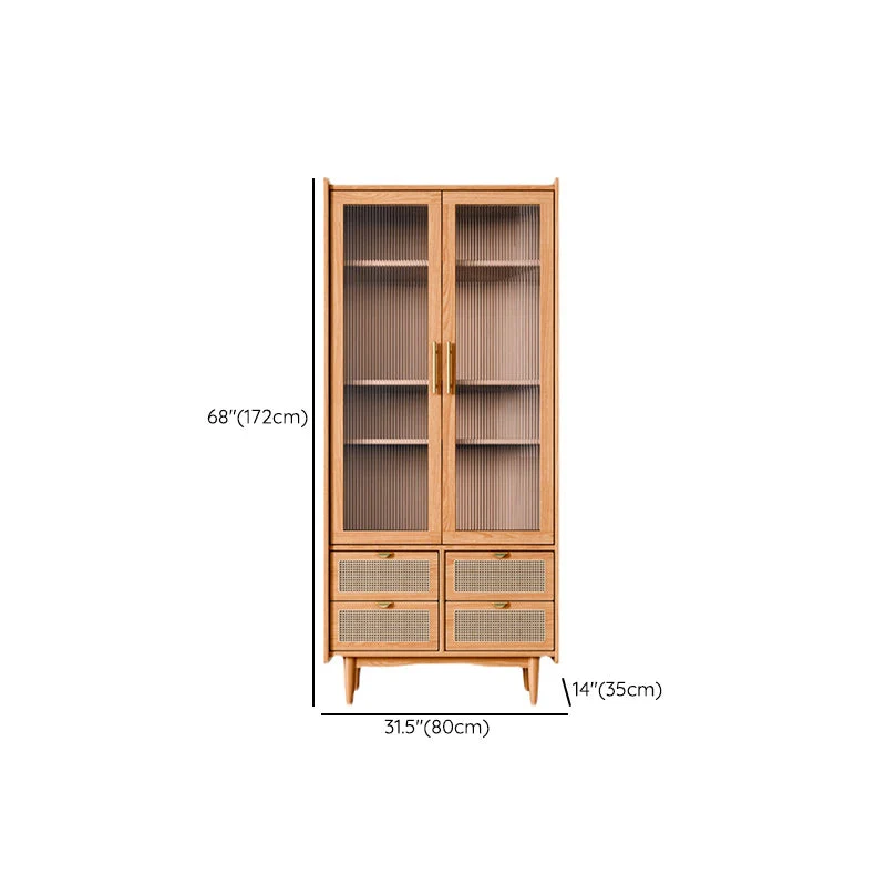 Strak Glass Doors Display Stand Pine Storage Cabinet Doors Living Room 31l