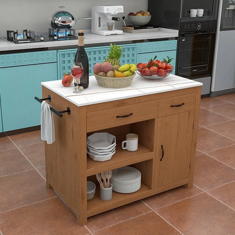 Strak Kitchen Island Table Dining Room Prep Table Casters 31l