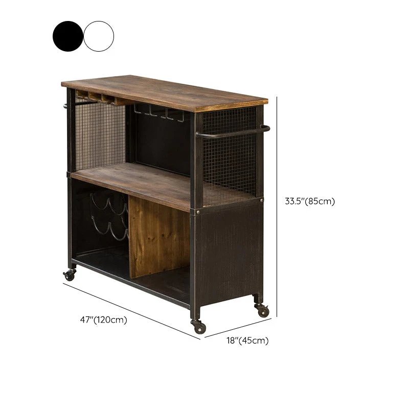 Strak Open Storage Kitchen Trolley Rolling Prep Table Wine Storage 31