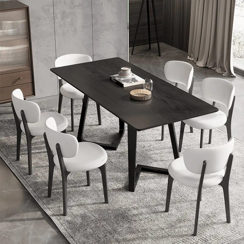 Strak Simple Side Chair Upholstered Kitchen Dining Chairs Wooden Base