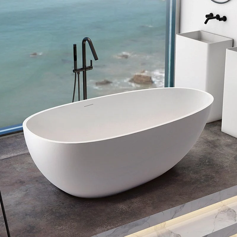 Strak Stone Bathtub Freestand Soaking Bathtub Drain Bath Tub Matte