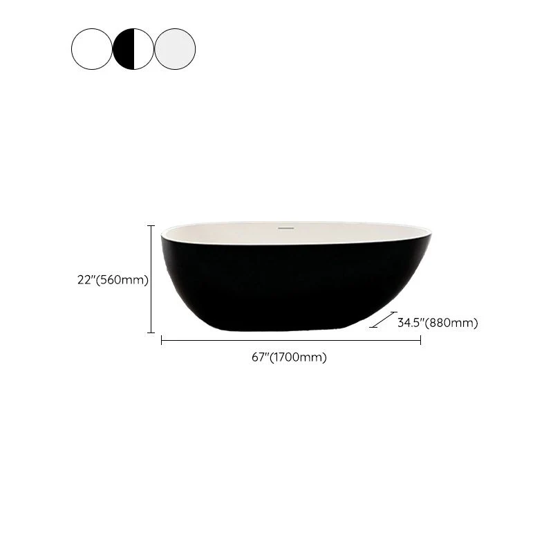 Strak Stone Bathtub Freestand Soaking Bathtub Drain Bath Tub Matte
