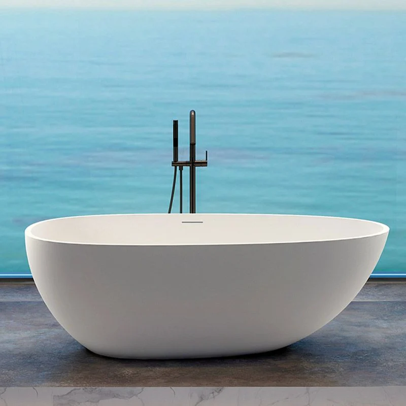 Strak Stone Bathtub Freestand Soaking Bathtub Drain Bath Tub Matte