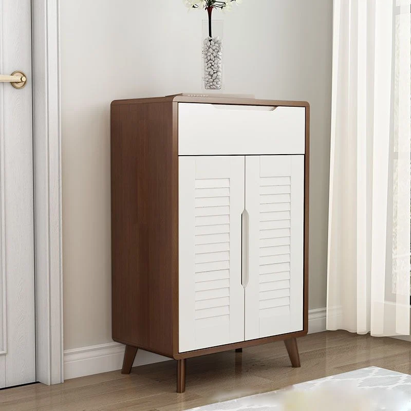 Strak Straight Legs Side Cabinet Wood Knobs Cabinet Drawer 24l