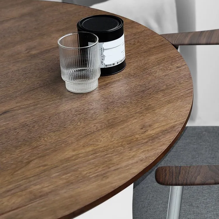Strak Style Round Table Wooden Dining Table Pedestal Base Kitchen 19