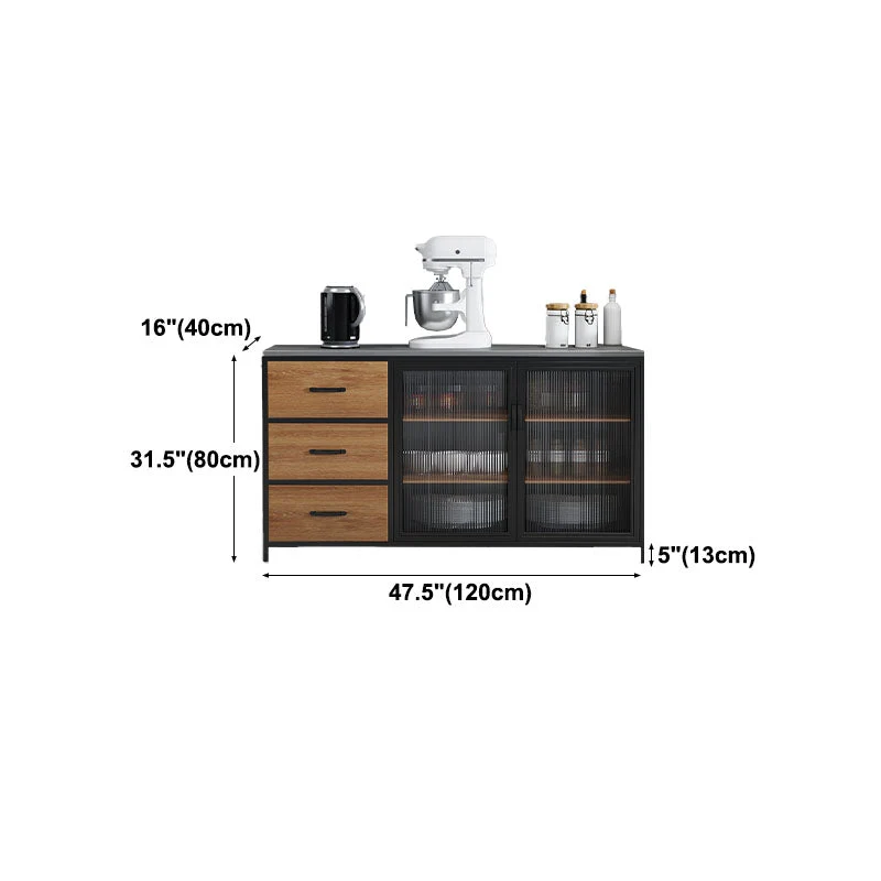 Strak Style Sideboard Wooden Drawers and Storage Kitchen Dining Room 39l