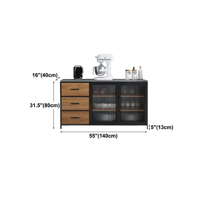 Strak Style Sideboard Wooden Drawers and Storage Kitchen Dining Room 39l