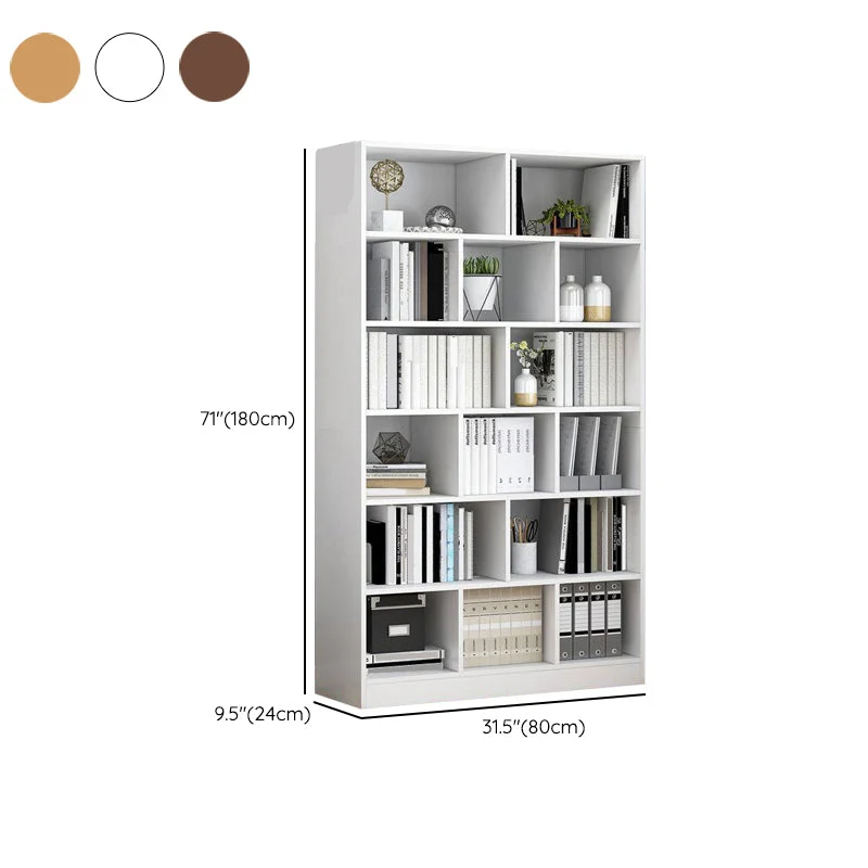 Strak Vertical Closed Back Bookcase Engineered Wood Bookshelf Cabinets 15