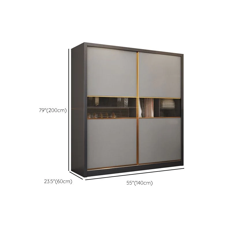 Strak Wood Freestanding Wardrobe Soft Close Drawer and Doors Wardrobe 71l