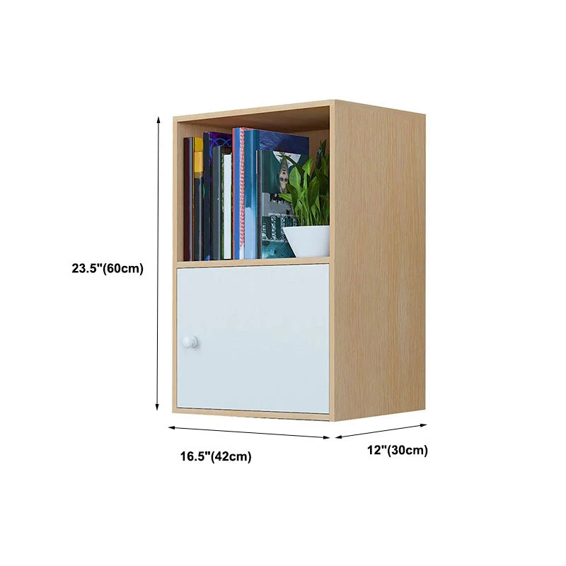 12" W Strak Wooden Bookcase Closed Storage Bookshelf Doors 11