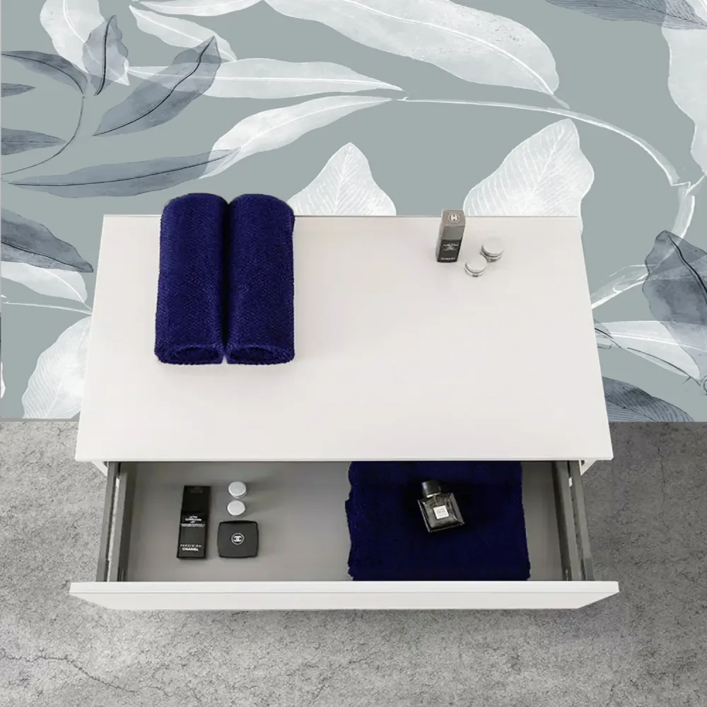 Suspended Cabinet 60 cm effen white MDF Soft-Close closure Cubi&Co Destiny Line