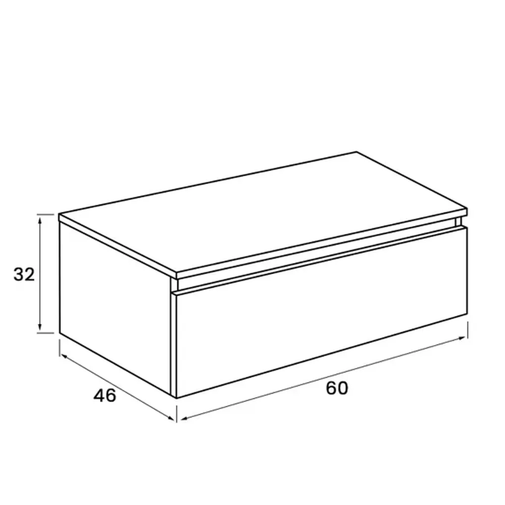 Suspended Cabinet 60 cm effen white MDF Soft-Close closure Cubi&Co Destiny Line