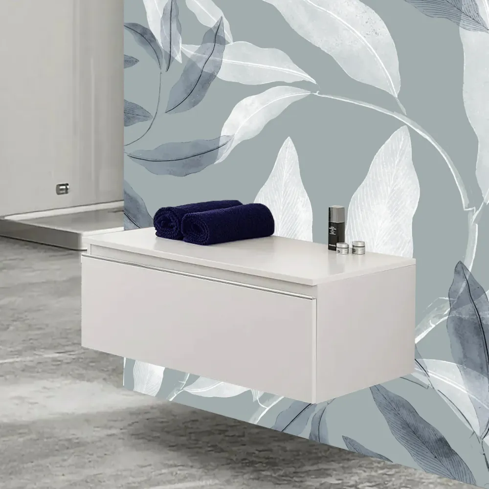 Suspended Cabinet 80 cm matte ivoor MDF Soft-Close closure Destiny Line
