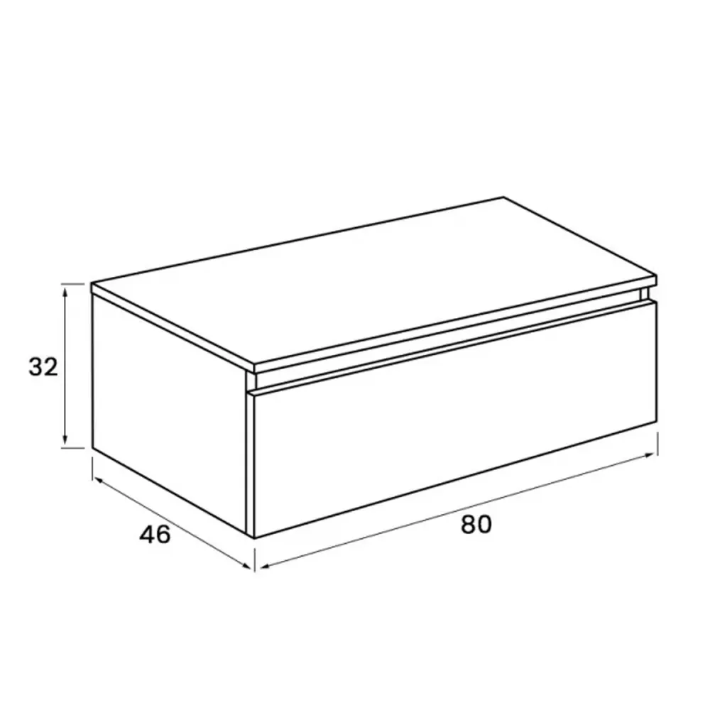 Suspended Cabinet 80 cm Pastel Zeeblauw MDF Soft-Close Closure Cubi&Co Destiny Line