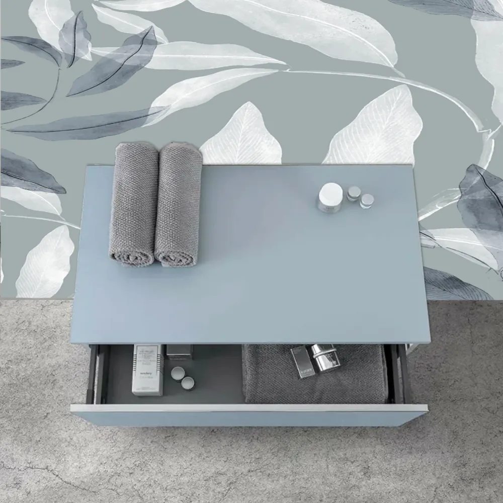 Suspended Cabinet 80 cm Pastel Zeeblauw MDF Soft-Close Closure Cubi&Co Destiny Line