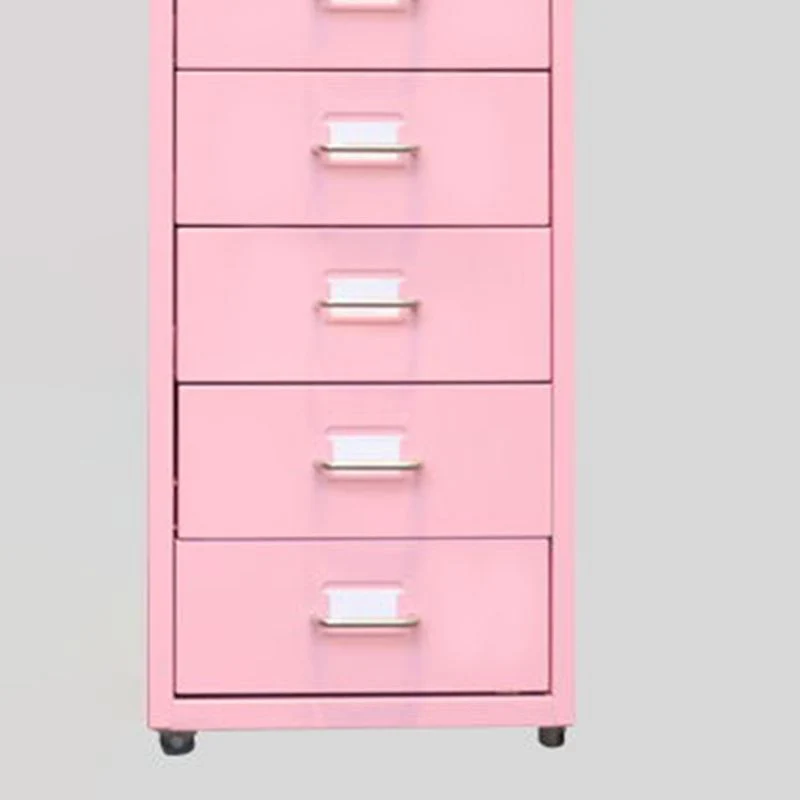Traditional Cabinet Van metaal Vertical File Drawers and Pedestal Cabinet Pink