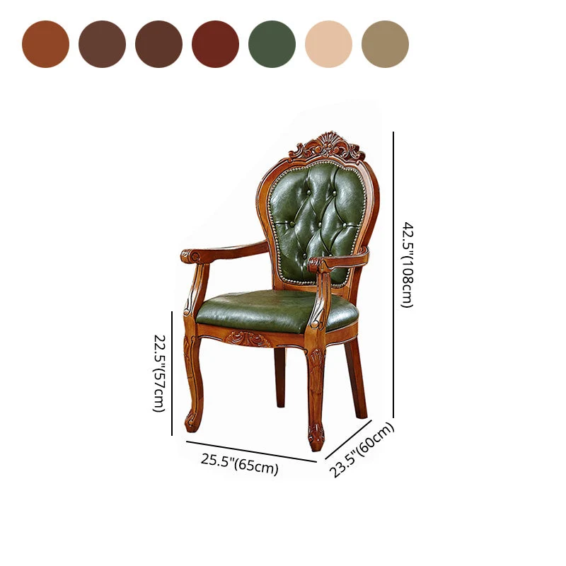 Traditional Dining Chairs Arm Side Chair Kitchen Houten Legs Red