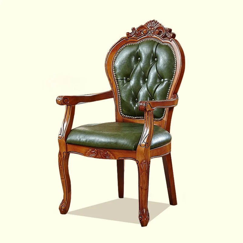 Traditional Dining Chairs Arm Side Chair Kitchen Houten Legs Red