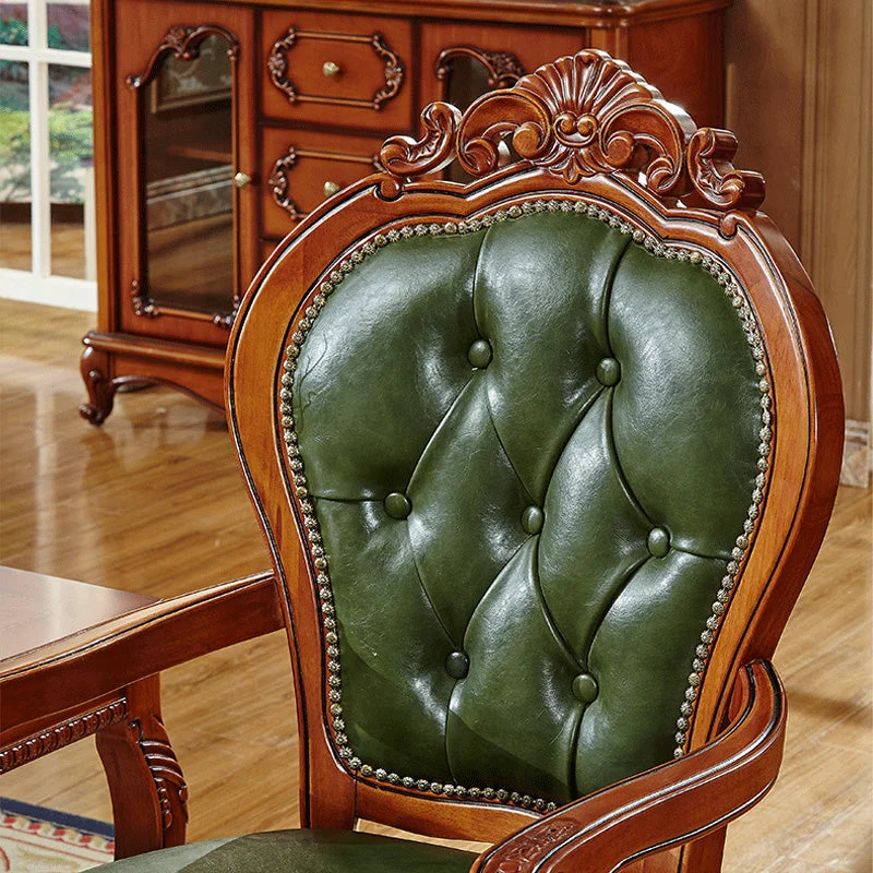 Traditional Dining Chairs Arm Side Chair Kitchen Houten Legs Red