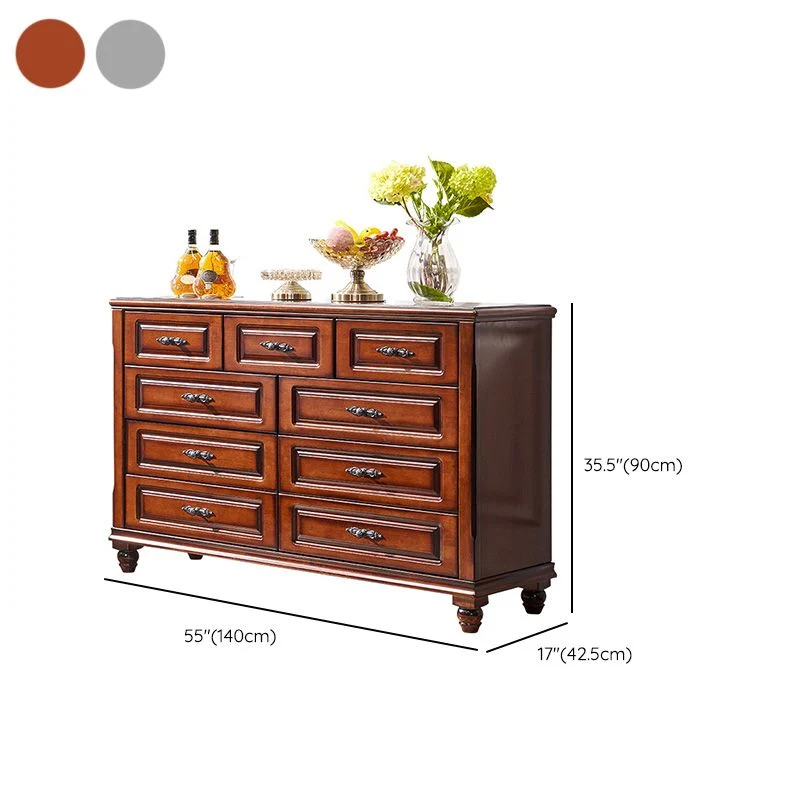 Traditional Horizontal Bedroom Chest Houten Storage Chest Drawers Brown