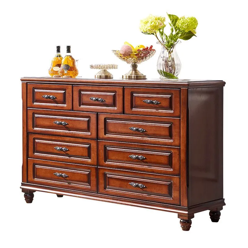 Traditional Horizontal Bedroom Chest Houten Storage Chest Drawers Brown