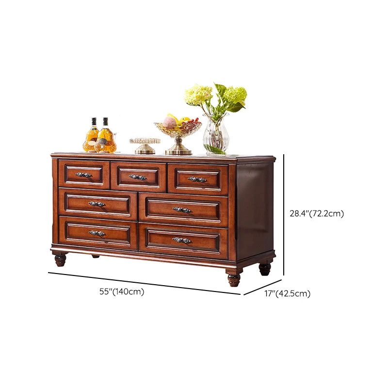 Traditional Horizontal Bedroom Chest Houten Storage Chest Drawers Brown
