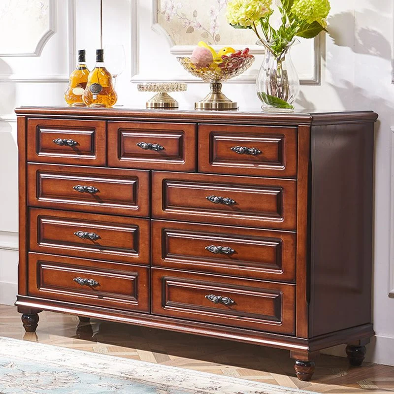 Traditional Horizontal Bedroom Chest Houtsoort Storage Chest Drawers Brown